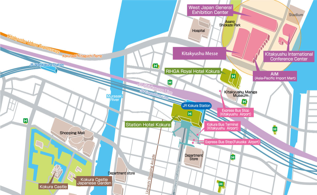 Kitakyushu International Convention Zone and Downtown Area